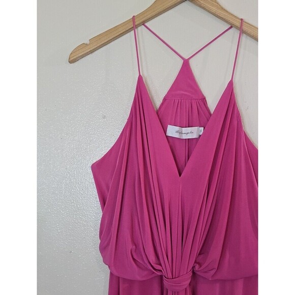 T Bags Los Angeles Womens V-Neck Sleeveless Knot Dress Pink Size Small Misa - Picture 3 of 12